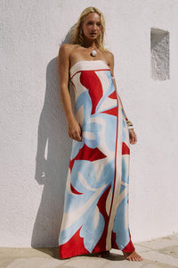AMOREE STRAPLESS MAXI DRESS - AMOREE RED
