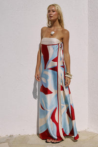 AMOREE STRAPLESS MAXI DRESS - AMOREE RED