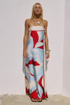AMOREE STRAPLESS MAXI DRESS - AMOREE RED