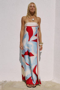 AMOREE STRAPLESS MAXI DRESS - AMOREE RED