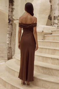 AMORET MIDI DRESS - ESPRESSO