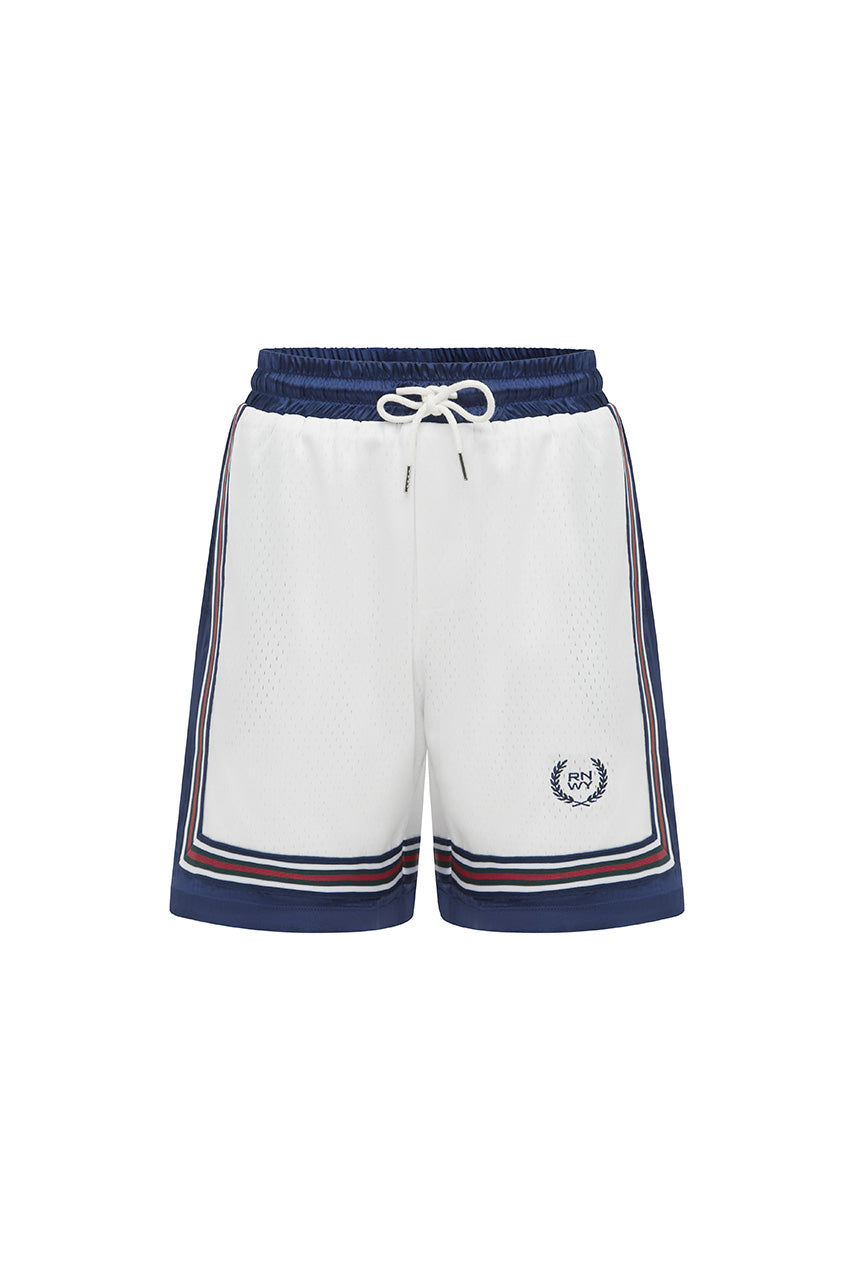 ANDREW MESH SHORTS - WHITE/NAVY