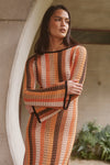 AIMEE MIDI DRESS - ORANGE MULTI