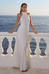 ARABELLE HIGH NECK MAXI DRESS - PEARL