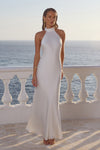 ARABELLE HIGH NECK MAXI DRESS - PEARL