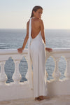 ARABELLE HIGH NECK MAXI DRESS - PEARL