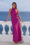 ARABELLE HIGH NECK MAXI DRESS - PLUM