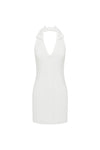 ARCHER COLLAR ZIP FRONT MINI DRESS - WHITE