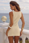 ARIYA SLEEVELESS MINI DRESS - CREAM METALLIC