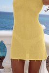 ARIYA SLEEVELESS MINI DRESS - LEMON METALLIC