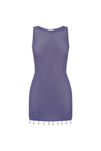 ARIYA SLEEVELESS MINI DRESS - PERIWINKLE METALLIC