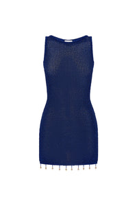 ARIYA SLEEVELESS MINI DRESS - ROYAL METALLIC