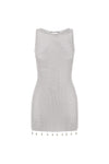 ARIYA SLEEVELESS MINI DRESS - SILVER METALLIC