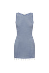 ARIYA SLEEVELESS MINI DRESS - SKY BLUE METALLIC
