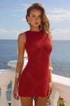 ARIYA SLEEVELESS MINI DRESS - BERRY METALLIC