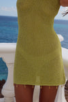 ARIYA SLEEVELESS MINI DRESS - LIME METALLIC