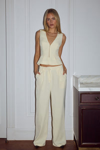 ARLA WIDE LEG PANTS - BUTTER