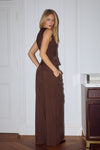 ARLA SLEEVELESS VEST TOP - CHOCOLATE