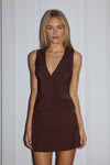 ORLA TAILORED MINI SKIRT - CHOCOLATE