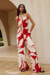 ARLETTE HALTER JUMPSUIT  - ARLETTE RED