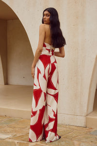 ARLETTE HALTER JUMPSUIT  - ARLETTE RED