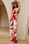 ARLETTE HALTER JUMPSUIT  - ARLETTE RED