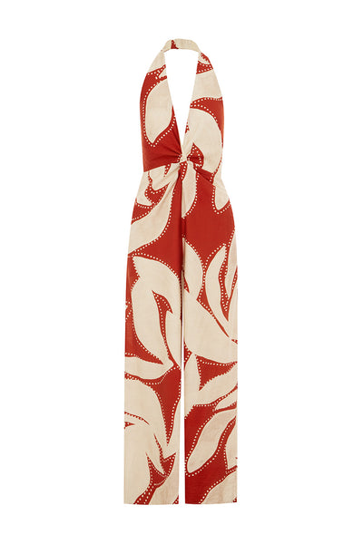 ARLETTE HALTER JUMPSUIT  - ARLETTE RED