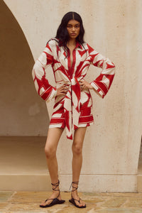 ARLETTE SLEEVED MINI DRESS - ARLETTE RED