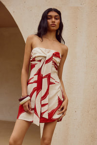 ARLETTE STRAPLESS MINI DRESS - ARLETTE RED