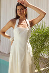 ASTRID HALTER MIDI DRESS - WHITE