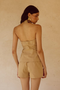 ASTRID HALTER TOP - CAMEL