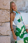 AUBRIE CROSS FRONT MIDI DRESS - AMOREE BLUE