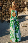 AUBRIE CUT OUT HALTER MAXI DRESS - AMOREE BLUE