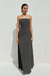 AUREA MAXI DRESS - BLACK PINSTRIPE