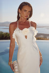 AVALEE FRILL TRIM MAXI DRESS - IVORY