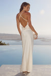AVALEE FRILL TRIM MAXI DRESS - IVORY