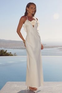 AVALEE FRILL TRIM MAXI DRESS - IVORY
