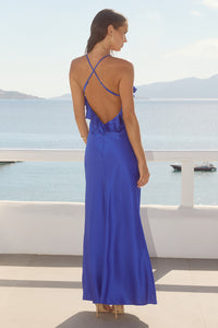 AVALEE FRILL TRIM MAXI DRESS - SAPPHIRE