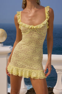 AVA MINI DRESS - LEMON