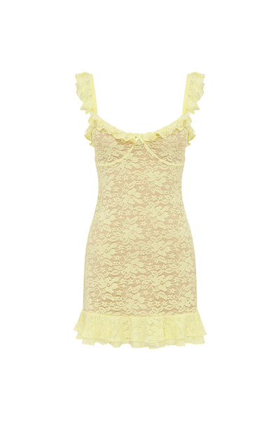 AVA MINI DRESS - LEMON