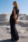 AVANNI HIGH NECK MAXI DRESS - GRANITE