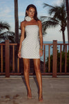 AYANNA MINI DRESS - WHITE POLKA