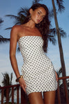 AYANNA MINI DRESS - WHITE POLKA