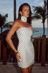 AYANNA MINI DRESS - WHITE POLKA