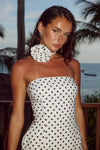 AYANNA MINI DRESS - WHITE POLKA