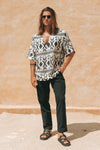 AZAR TOP - SAND/BLACK