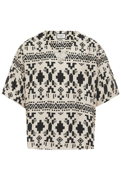 AZAR TOP - SAND/BLACK