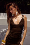 BALIN MIDI DRESS - ESPRESSO