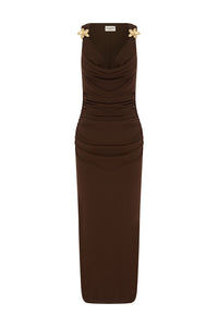 BALIN MIDI DRESS - ESPRESSO