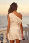 BAMBI ONE SHOULDER MINI DRESS - WHITE